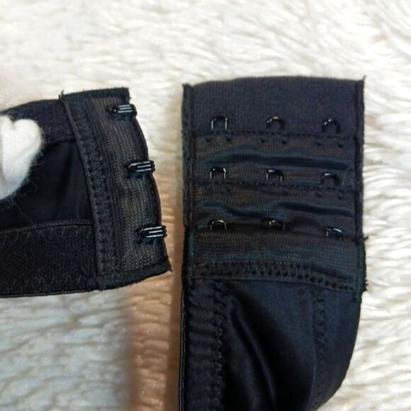 Women's 44B Playtex 4513 Secrets Side Smoothing Embroidered Underwire Bra Black - Picture 6 of 6